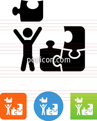400x498 Person Holding Up Puzzle Piece Icon