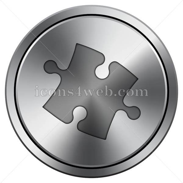 600x600 Puzzle Piece Icon Round Icon Imitating Metal