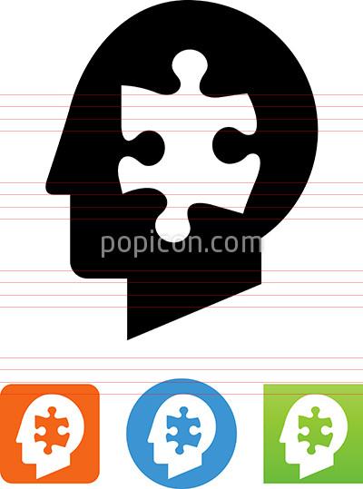400x539 Human Head With Puzzle Piece Icon