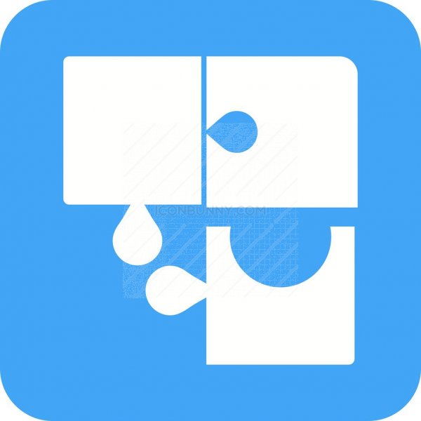 600x600 Puzzle Pieces Flat Round Corner Icon