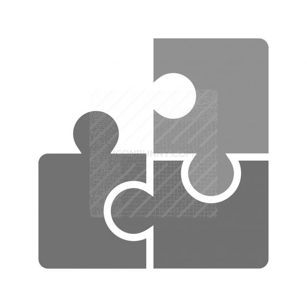600x600 Puzzle Pieces Greyscale Icon