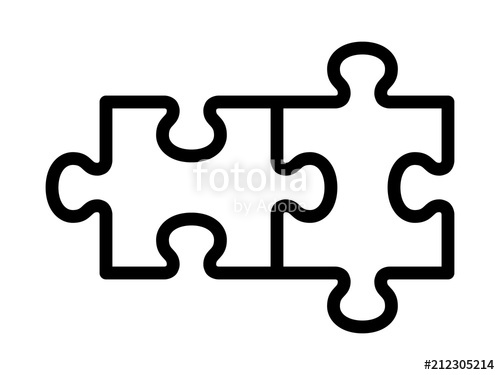500x375 Two Pieces Of Jigsaw Puzzle Or Autism Puzzle Piece Symbol Line Art