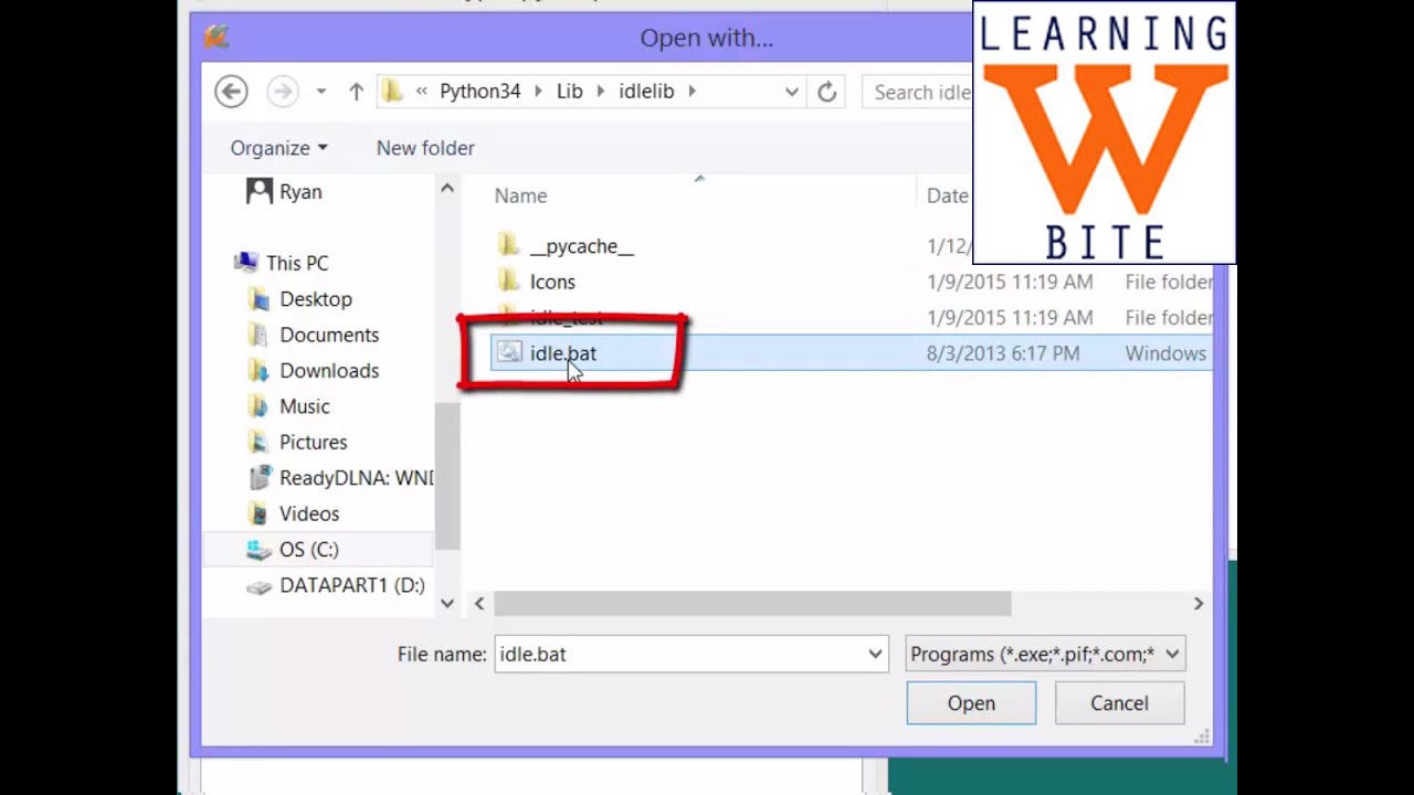 1280x720 Associate Python With Idle
