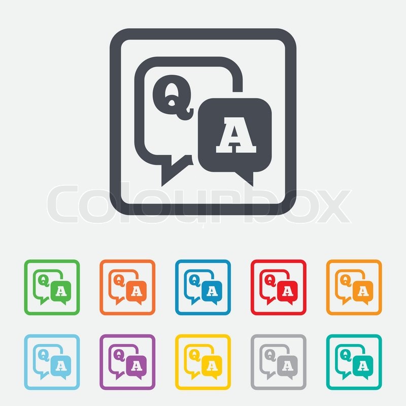 800x800 Question Answer Sign Icon Qampa Symbol Stock Vector Colourbox