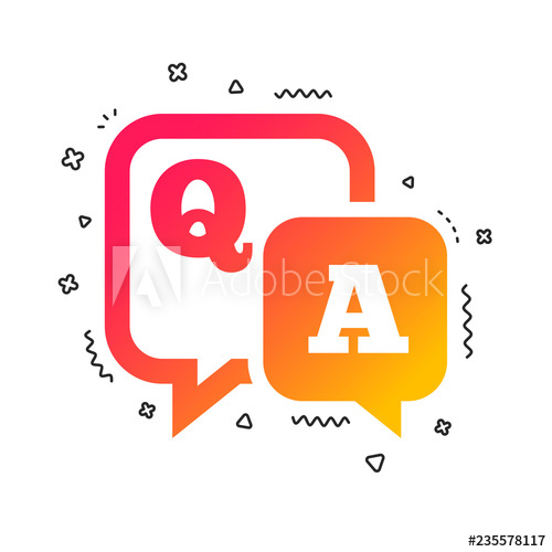 500x500 Question Answer Sign Icon Qampa Symbol Colorful Geometric Shapes