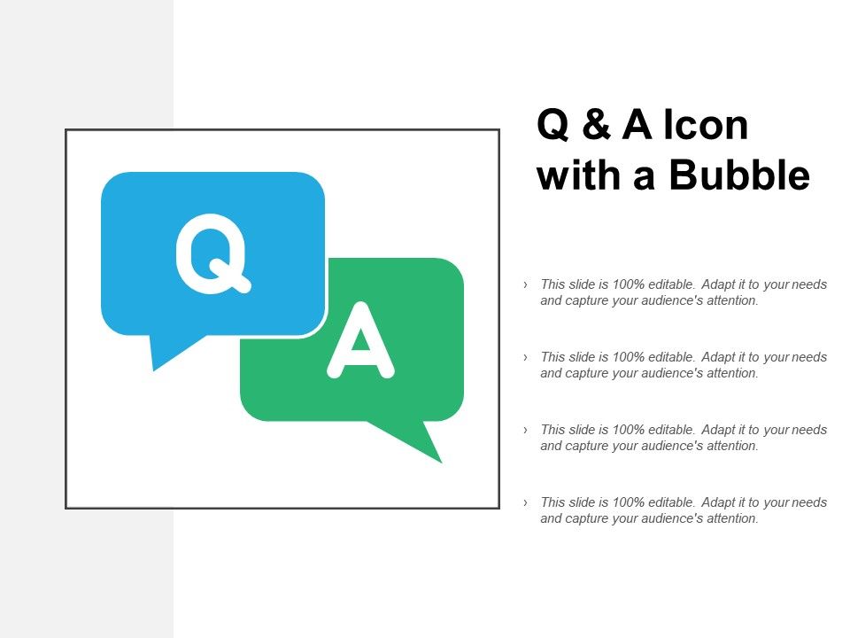 960x720 Q And A Icon With A Bubble Powerpoint Presentation Sample