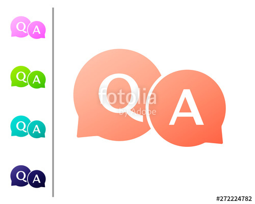 500x400 Coral Speech Bubbles With Question And Answer Icon Isolated