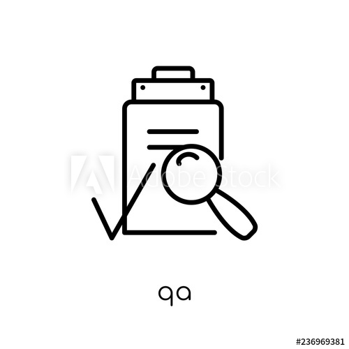 500x500 Qa Icon Trendy Modern Flat Linear Vector Qa Icon On White