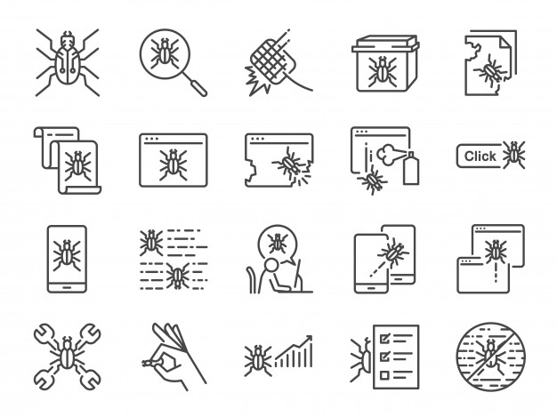 626x469 Qa And Bug Fix Icon Set Vector Premium Download