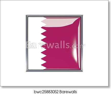 Square Icon With Flag Of Qatar, Art Print Barewalls Posters 435x370 Square Icon With Flag Of Qatar, Art Print Barewalls Posters
