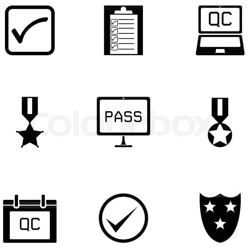 800x800 Quality Control Icon Set Stock Vector Colourbox