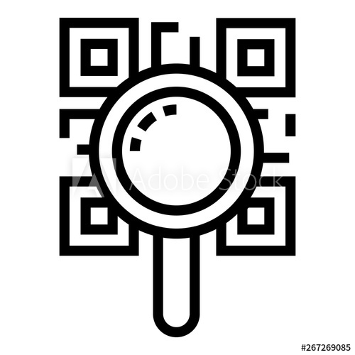 500x500 Magnified Qr Code Icon Outline Magnified Qr Code Vector Icon