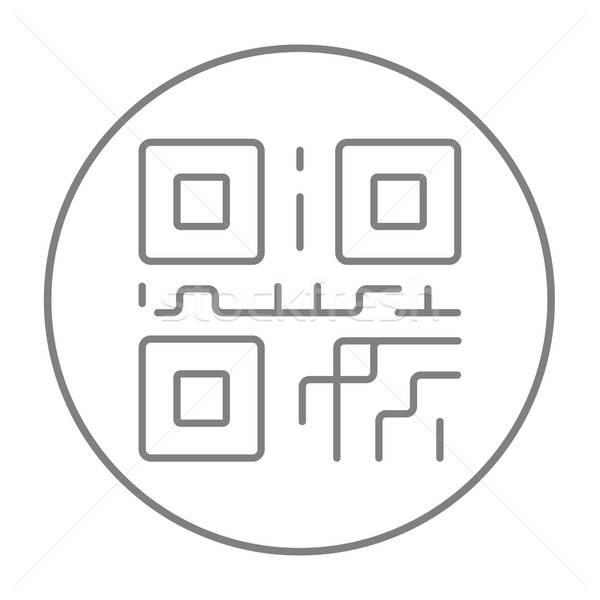 600x600 Qr Code Line Icon Vector Illustration Andrei Krauchuk