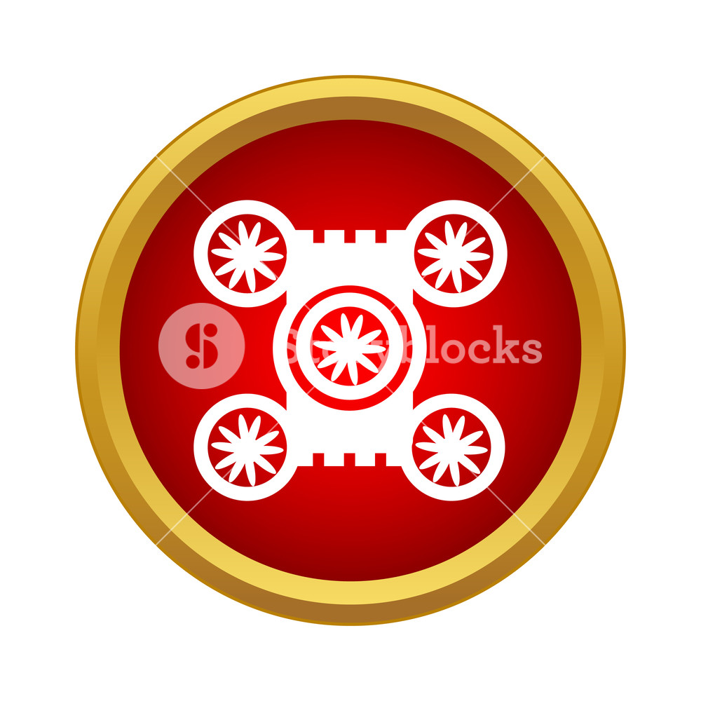 1000x1000 Quadcopter Icon In Simple Style On A White Background Royalty Free