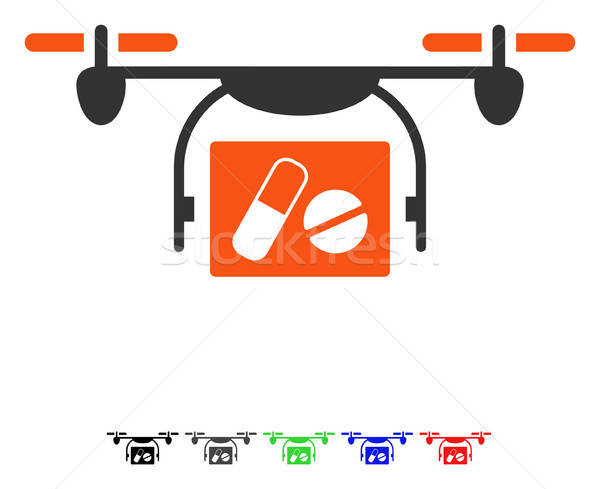 600x489 Medical Quadcopter Flat Icon Vector Illustration Victor Ivlichev