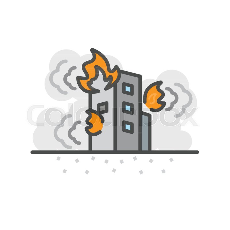 800x800 Earth Quake, Building Fire Vector Stock Vector Colourbox