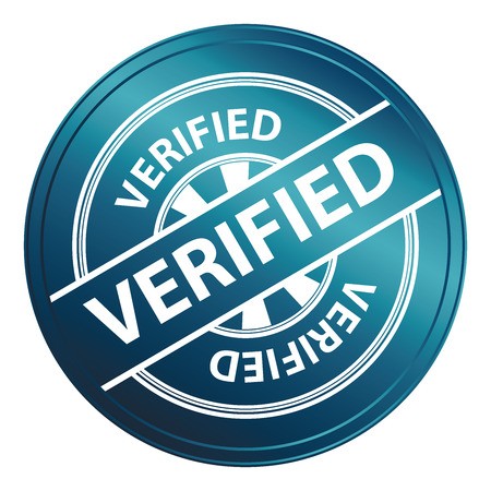 450x450 Blue Metallic Style Verified Icon, Badge, Label Or Sticker