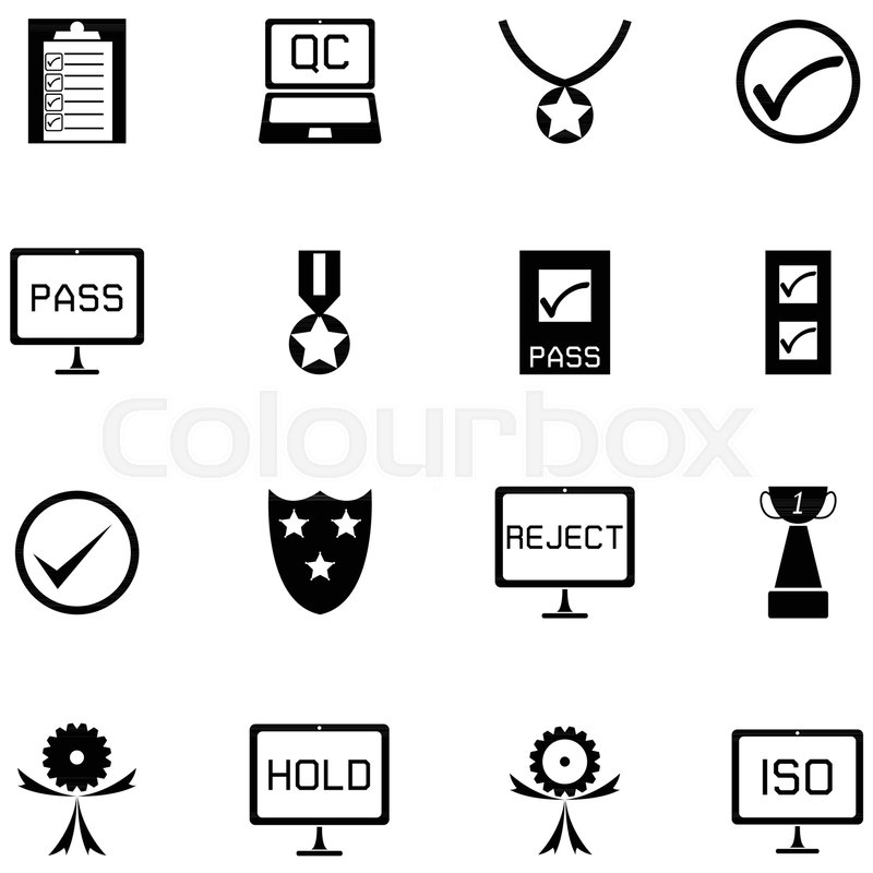 Quality Control Icon Set Stock Vector Colourbox 800x800 Quality Control Icon Set Stock Vector Colourbox