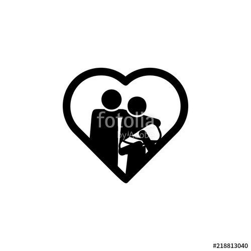 Family With An Infant In The Heart Icon Element Of Life Married 500x500 Family With An Infant In The Heart Icon Element Of Life Married