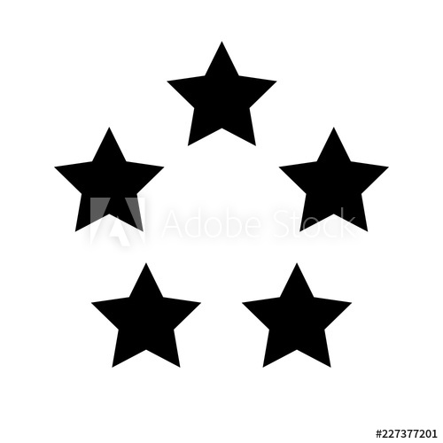 500x500 Five Star Rating Star Luxury Quality Service Vector Icon