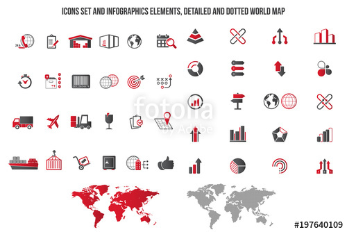500x334 Logistics Service Icon Set Fast Delivery And Quality Service