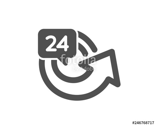 500x405 Hours Service Icon Repeat Every Day Sign Refund Symbol