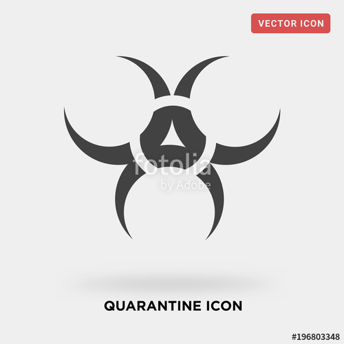 500x500 Quarantine Icon On Grey Background, In Blue Stock Image
