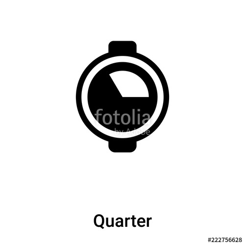 500x500 Quarter Icon Vector Isolated On White Background, Logo Concept
