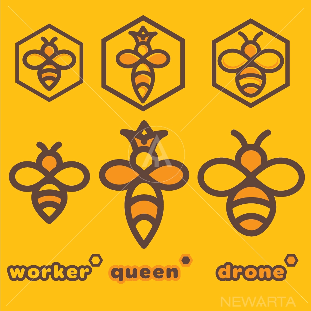 Bee Logo Set 1000x1000 Bee Logo Set