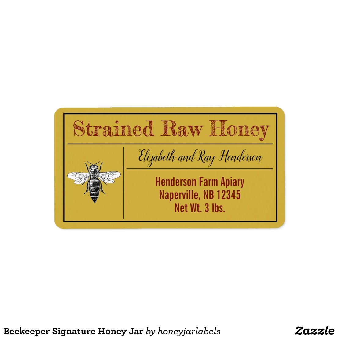 Beekeeper Signature Honey Jar Label 1106x1106 Beekeeper Signature Honey Jar Label