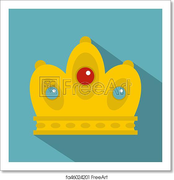 561x581 Free Art Print Of Queen Crown Icon, Flat Style Queen Crown Icon