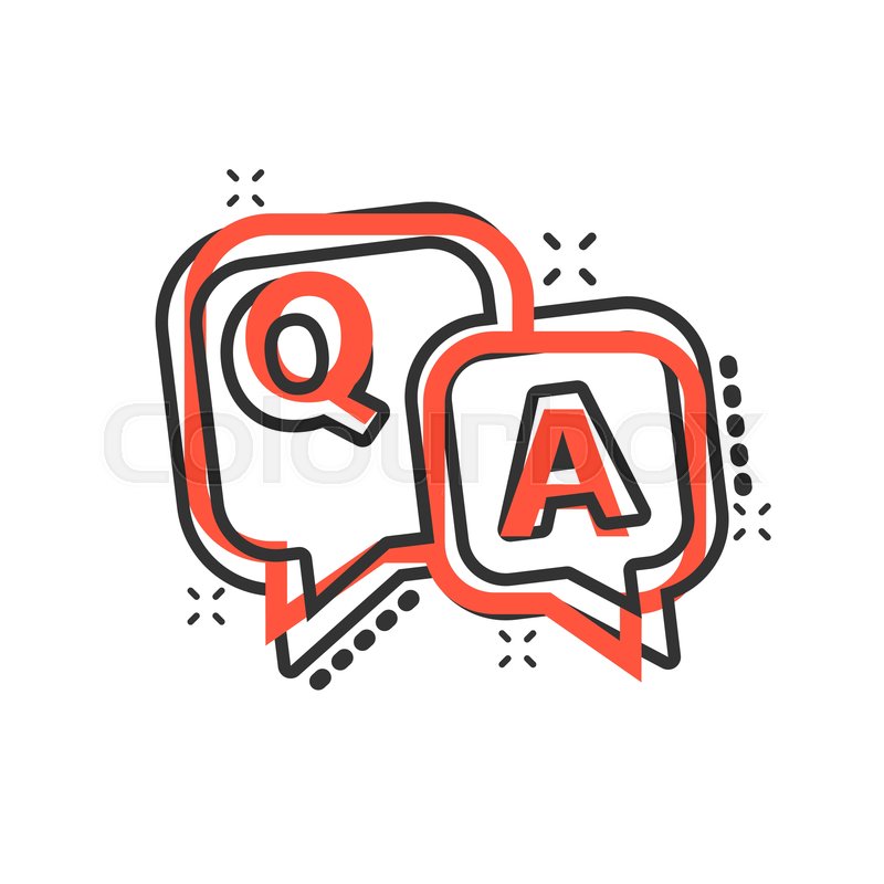 800x800 Question And Answer Icon In Comic Stock Vector Colourbox