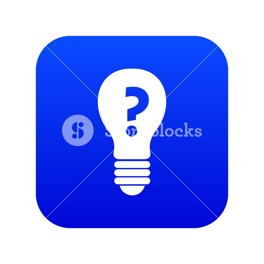 1000x1000 Light Bulb With Question Mark Inside Icon Digital Blue For Any
