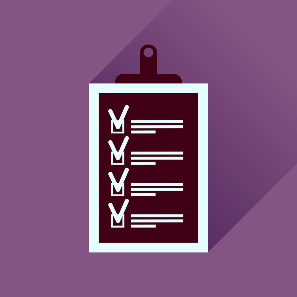 1000x1000 Flat Icon With Long Shadow Business Questionnaire Vector