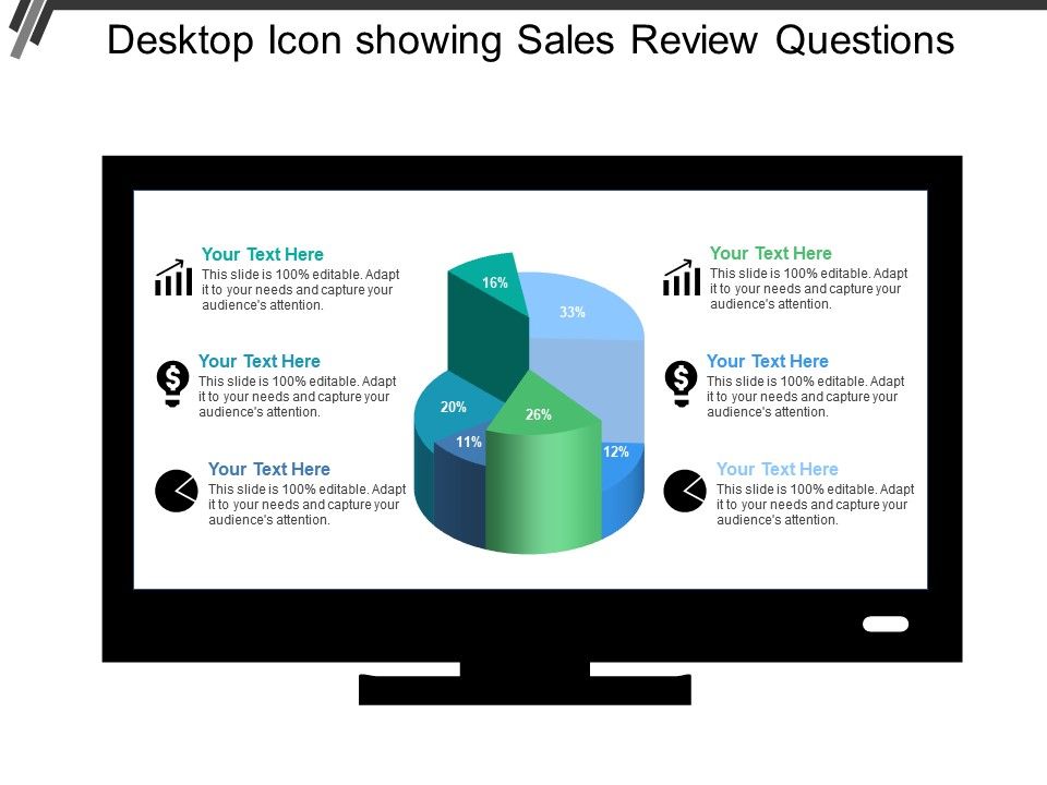960x720 Desktop Icon Showing Sales Review Questions Ppt Images Gallery