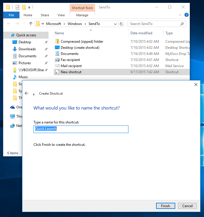 702x747 Add Quick Launch To The Send To Menu To Create New Shortcuts Faster