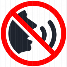 220x220 No Talking Sign Icon, Prohibition, No, F