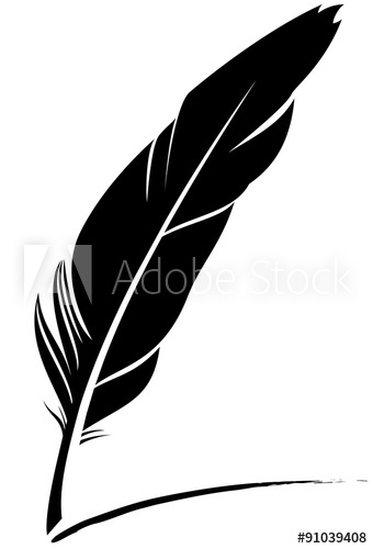 340x500 Quill Pen Icon, Vector Illustration