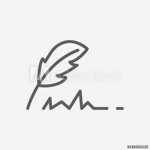 500x500 Quill Pen Icon Line Symbol Isolated Vector Illustration Of Icon