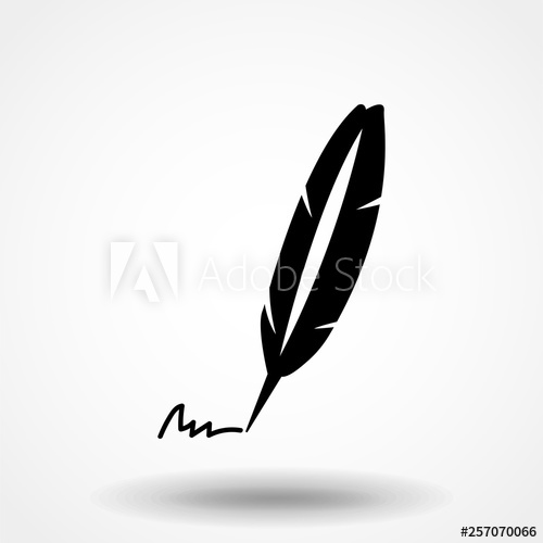 500x500 Feather Quill Pen Signing Signature Flat Vector Icon For Apps