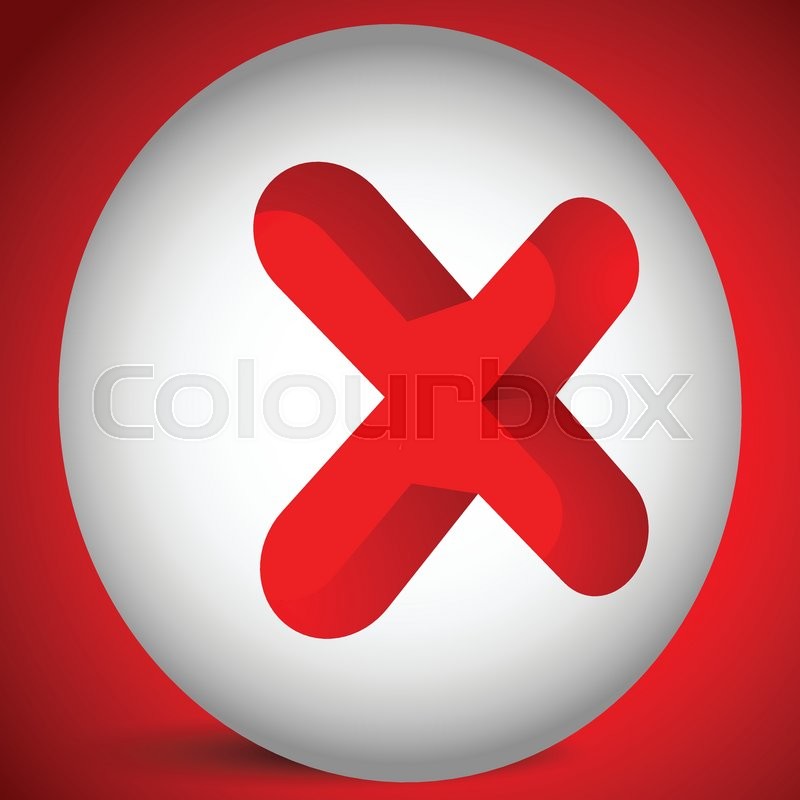800x800 Red Cross Vector Delete, Remove, Quit Icon Stock Vector
