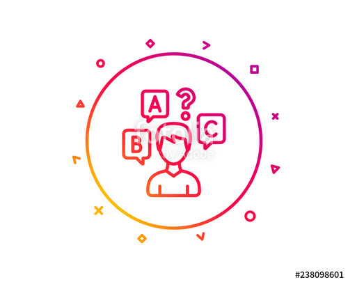 500x405 Quiz Test Line Icon Select Answer Sign Business Interview Symbol