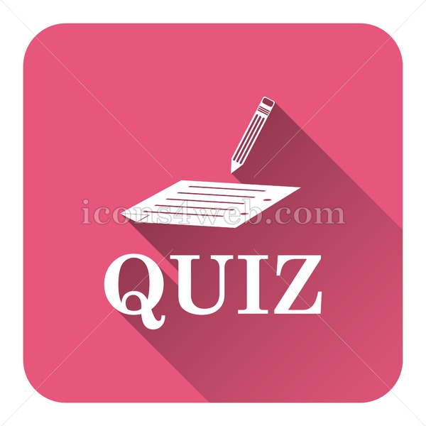 600x600 Quiz Flat Icon With Long Shadow Vector