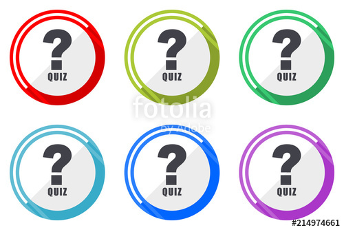 500x334 Quiz Vector Icon Set Colorful Flat Design Web Icons On White