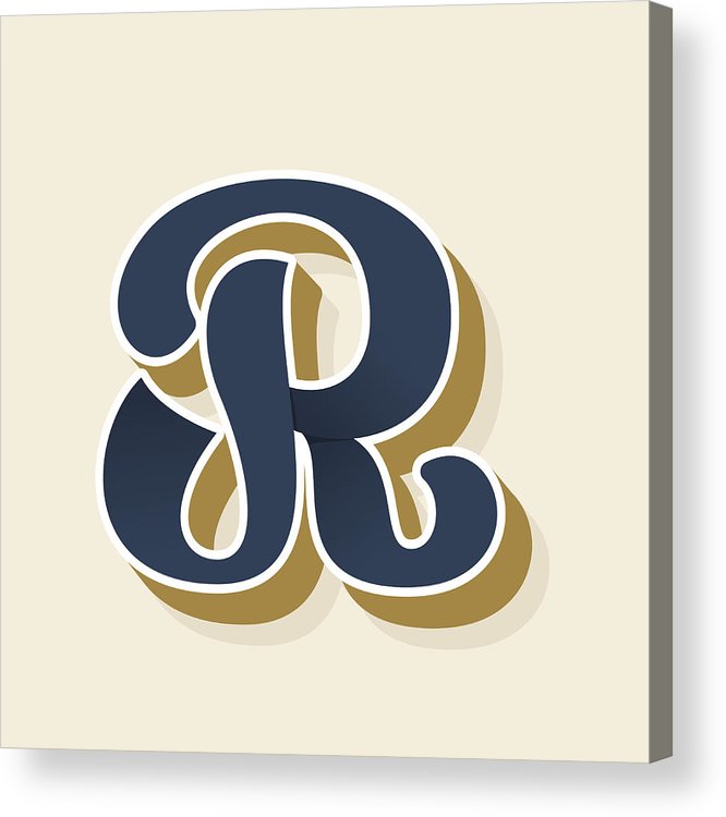 666x750 R Letter Icon In Vintage Style Acrylic Print