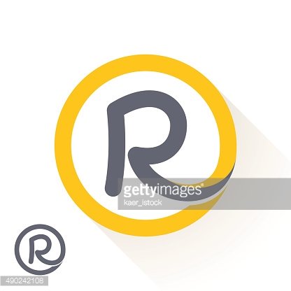 416x416 R Letter Icon With Round Line Premium Clipart