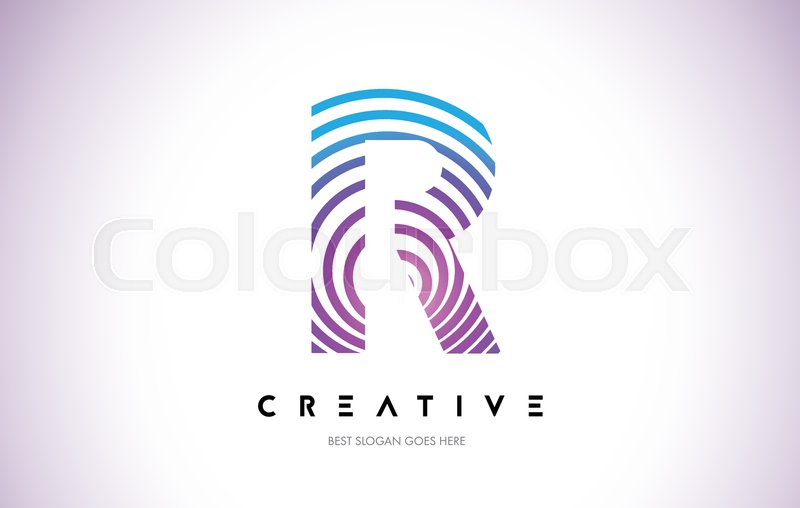 800x508 R Lines Warp Logo Design Vector Letter Stock Vector Colourbox