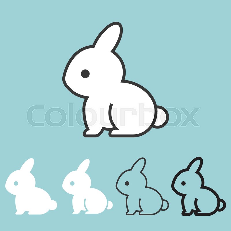 800x800 Rabbit Icon, Outline And Silhouette Stock Vector Colourbox