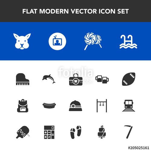 500x500 Modern, Simple Vector Icon Set With Candy, Hotdog, Brush, Sweet