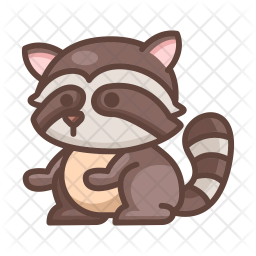 256x256 Raccoon Icon Of Colored Outline Style